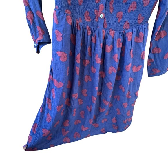 Anthropologie Maeve Women's XSmall Long Sleeve Smocked Heart Mini Dress - Picture 5 of 11